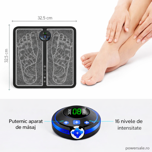 Set Aparat Masaj Picioare EMS + Aparat Masaj cu 6 trepte de viteza - Boomsale.ro