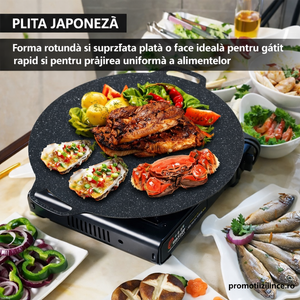 Set 2 Bucăți Plită Japoneză 32 cm – Antiaderentă, Gătire Rapidă pe Aragaz & Inducție - Boomsale.ro