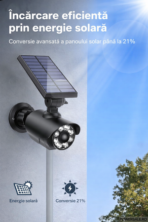 Set 2 bucăți camere de supraveghere false cu iluminare solară și senzor de mișcare - Boomsale.ro