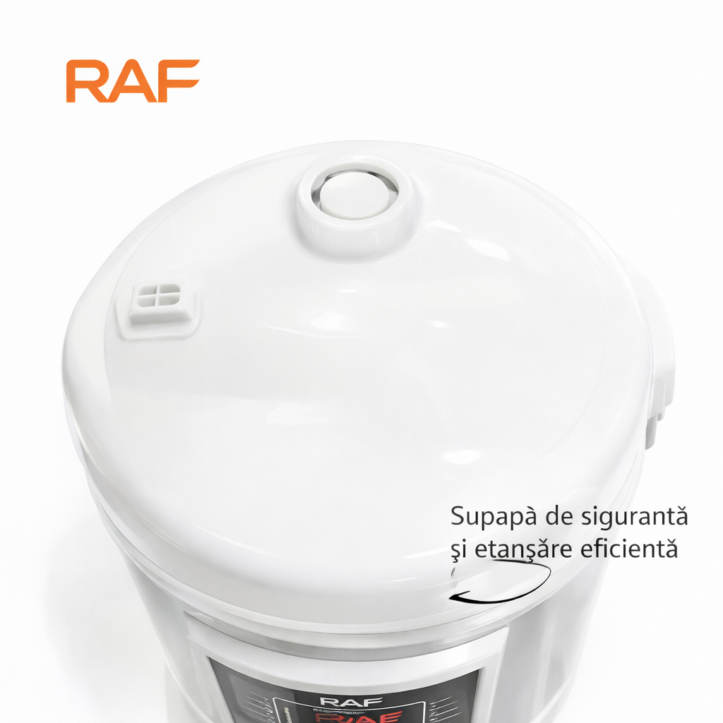 Oală multicooker RAF R166W 5L, 900W, 12 programe, afișaj digital, multifuncțională, alb - Boomsale.ro