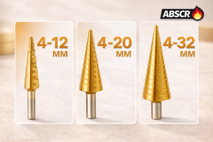 Set Burghie Conice în Trepte , 4–32 mm, 6 Piese – Găurire Multiplă, Precizie Ridicată, pentru Metal, Lemn și Plastic - Boomsale.ro