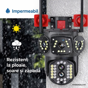 Set 2 Camere Supraveghere 4G Exterior 4K, Zoom 10X, Detectare Persoane, Rotire 360°, IP66 - Boomsale.ro