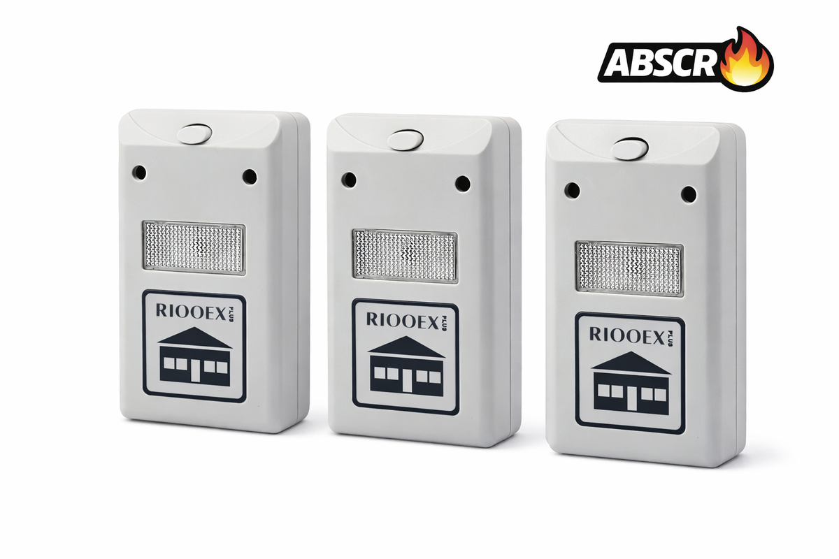 Set 3 Bucati Aparat Antigandaci si Antirozatoare RIOOEX Plus – Dispozitiv Ultrasunete Anti Insecte si Soareci, Alb - Boomsale.ro
