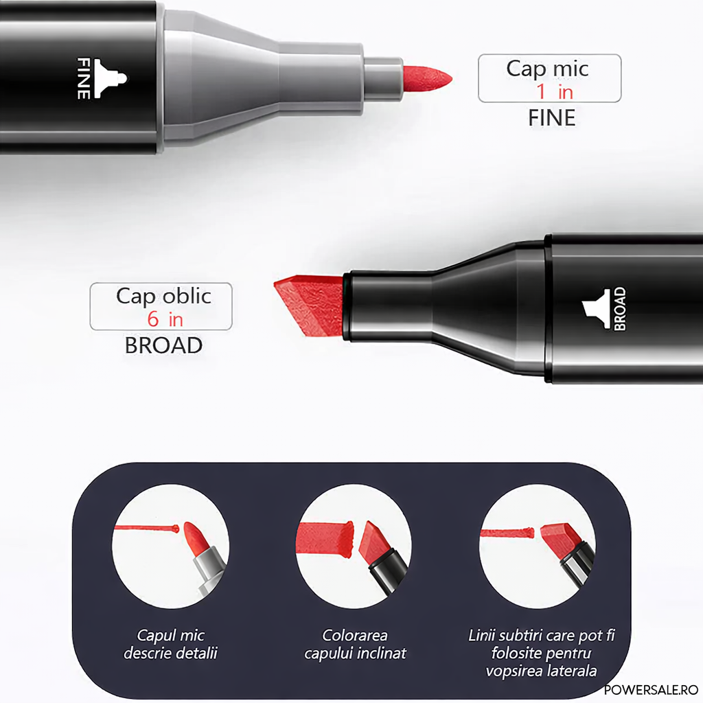 Pachet 2 x Set 36 Markere Dual Tip cu Geanta, 72 Bucati - Boomsale.ro