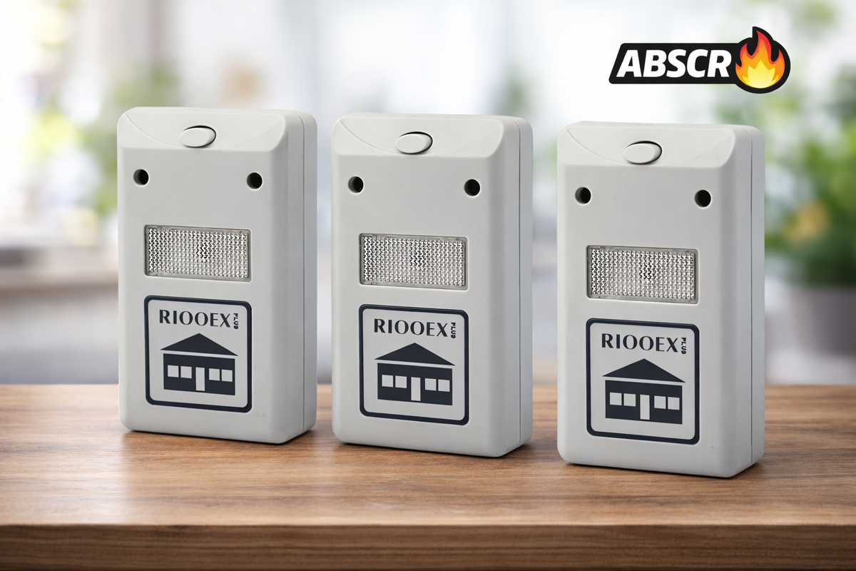 Set 3 Bucati Aparat Antigandaci si Antirozatoare RIOOEX Plus – Dispozitiv Ultrasunete Anti Insecte si Soareci, Alb - Boomsale.ro