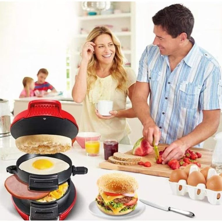 Aparat de facut burgeri sau sandwich-uri RAF 600W, Rosu - Boomsale.ro