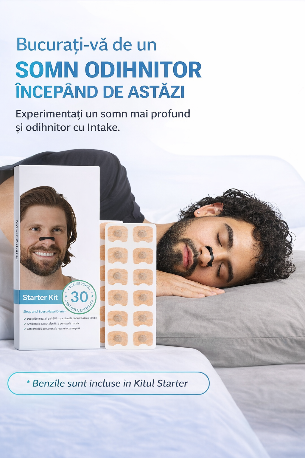 Set 60 bucati Kit Anti-Sforait cu Dilatator Nazal + Benzi Magnetice Reutilizabile - Boomsale.ro