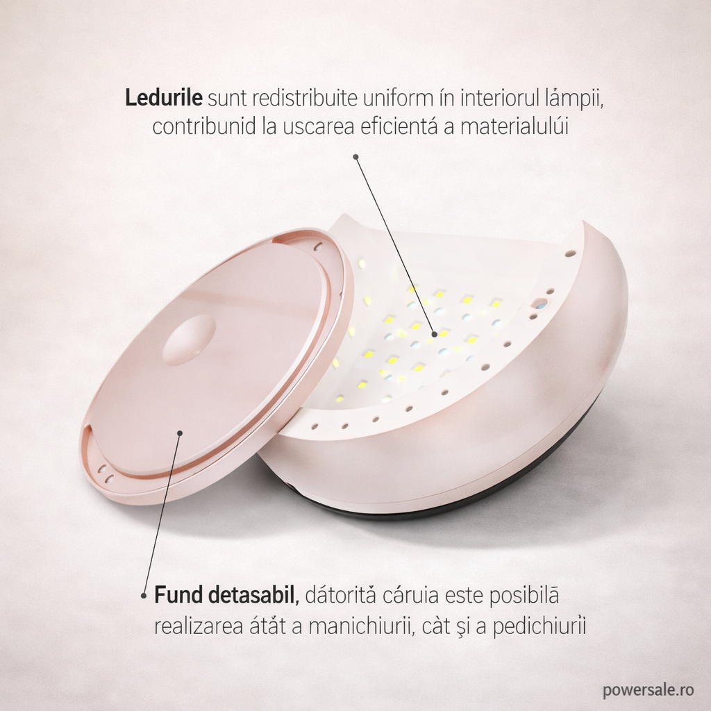 Lampă UV LED 48W Global Fashion S1 pentru Manichiură și Pedichiură – 30 LED-uri, Timer 10/30/60s, Senzor Automat - Boomsale.ro