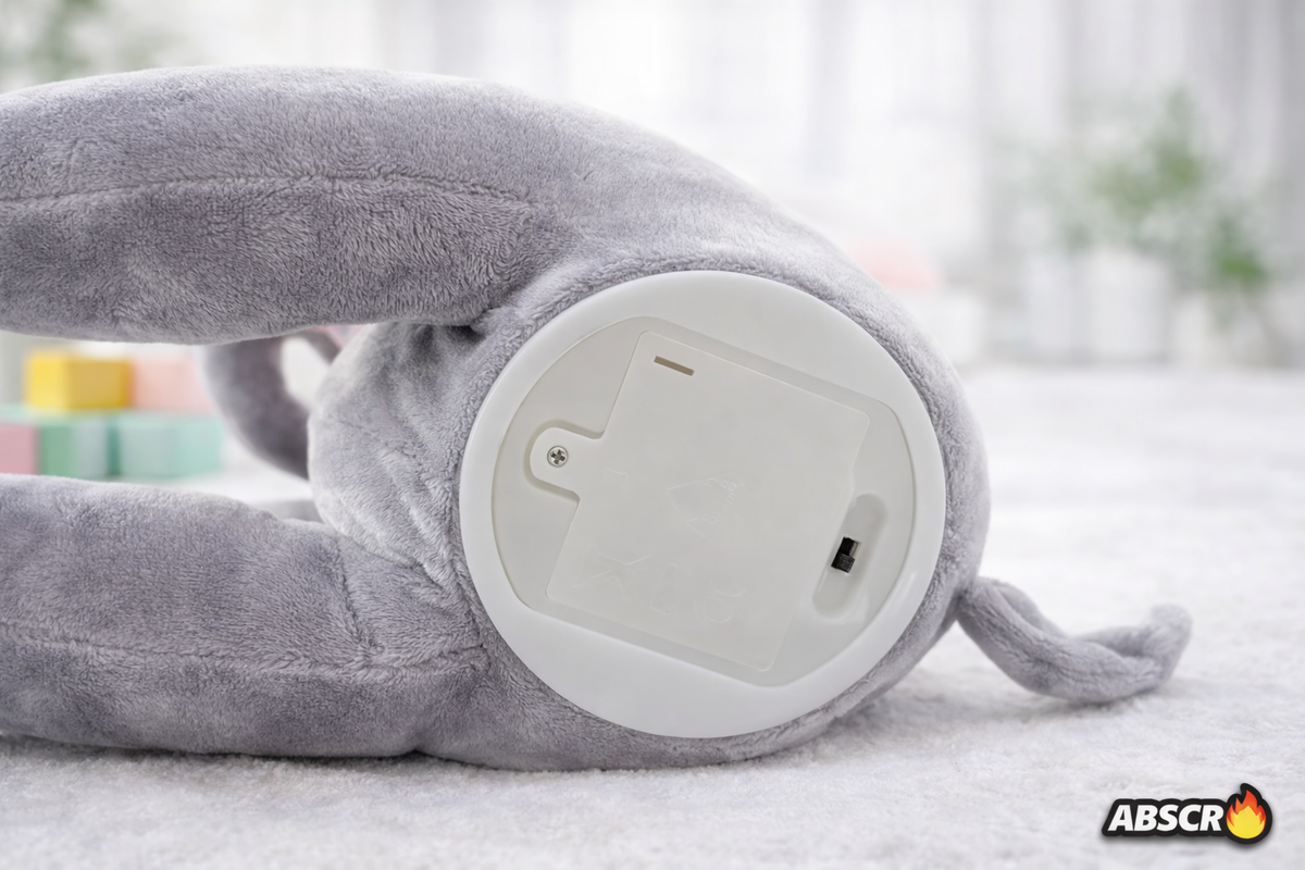 Jucarie de plus interactiva ABSCR Elefant Peek-a-Boo, canta si se joaca Cucu Bau, misca urechile, 2 moduri de joc, 33 x 16 cm, material moale, pentru copii - Boomsale.ro