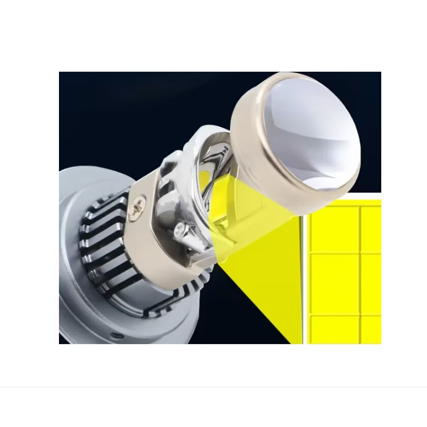 Set 2 Becuri Auto H4, H7, LED cu Lupa PRO, 140W, Set 2, 6500K, Luminozitate 300% - Boomsale.ro
