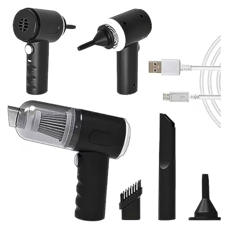 Aspirator Portabil, 3 in 1, Ideal pentru Masina, Casa si Birou, Putere 120W, Autonomie 20 Minute, Functie Aspirare si Suflare - Boomsale.ro