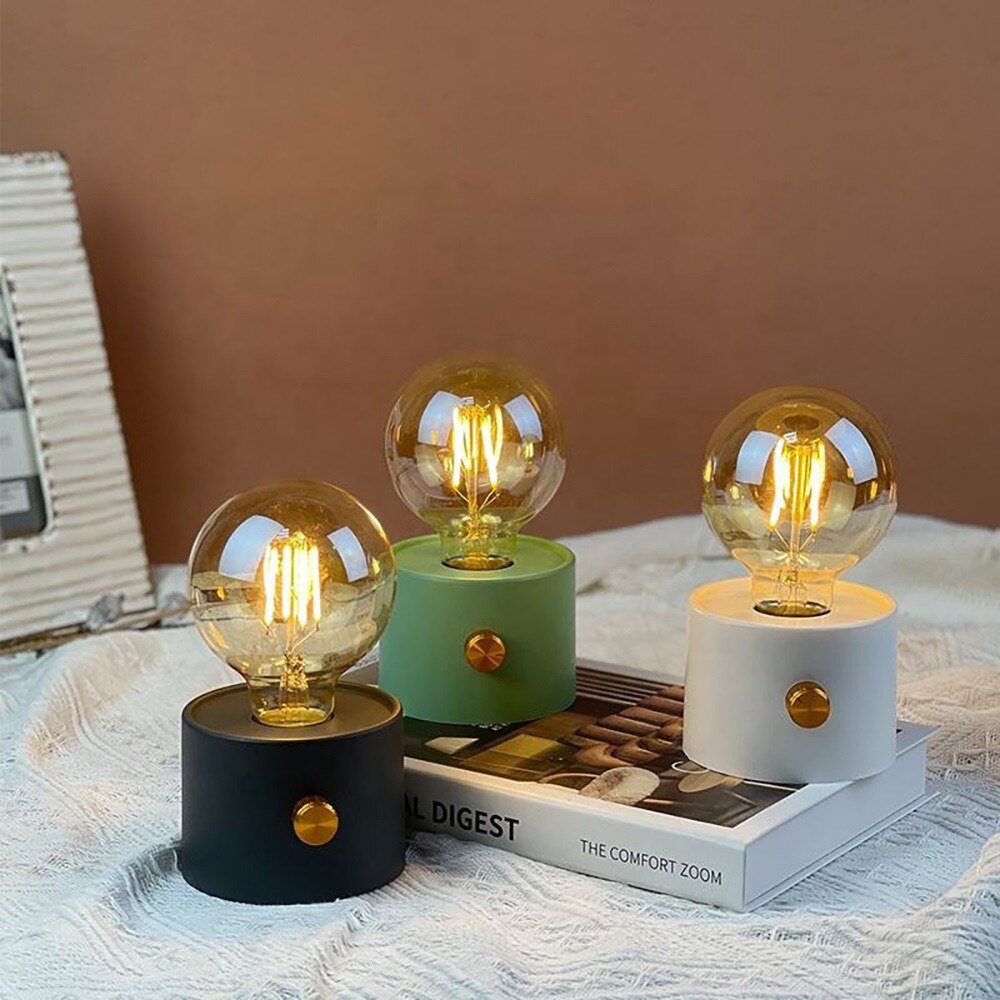 Mini Veioza decorativa, Bec Retro Lumina Calda, Intensitate reglabila, Alimentare 3 x Baterii tip AA (neincluse) - Boomsale.ro