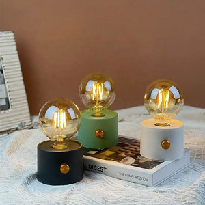 Mini Veioza decorativa, Bec Retro Lumina Calda, Intensitate reglabila, Alimentare 3 x Baterii tip AA (neincluse) - Boomsale.ro