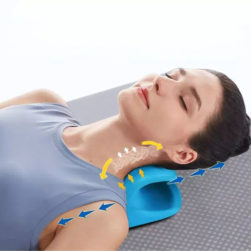 Set 2 Perne cervicale pentru gat si umeri, dispozitiv tractiune si relaxare musculara, culoare albastra - Boomsale.ro