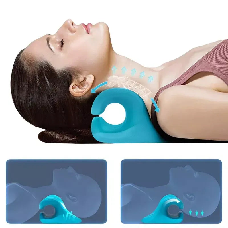 Set 2 Perne cervicale pentru gat si umeri, dispozitiv tractiune si relaxare musculara, culoare albastra - Boomsale.ro