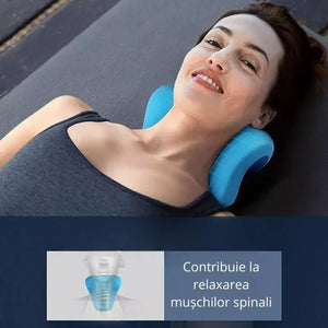 Set 2 Perne cervicale pentru gat si umeri, dispozitiv tractiune si relaxare musculara, culoare albastra - Boomsale.ro