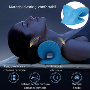 Set 2 Perne cervicale pentru gat si umeri, dispozitiv tractiune si relaxare musculara, culoare albastra - Boomsale.ro