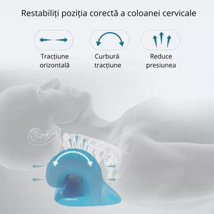 Set 2 Perne cervicale pentru gat si umeri, dispozitiv tractiune si relaxare musculara, culoare albastra - Boomsale.ro