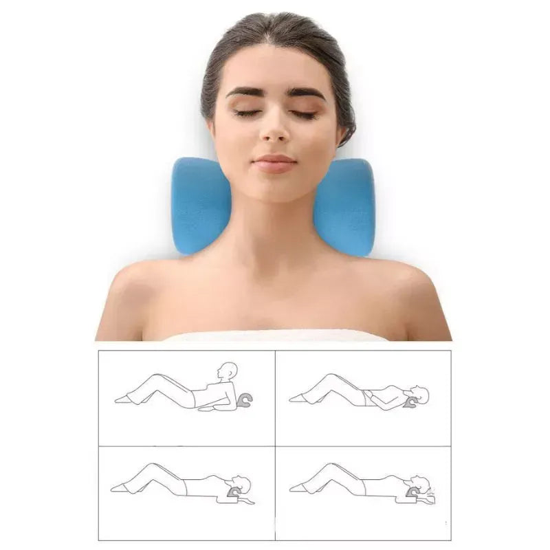 Set 2 Perne cervicale pentru gat si umeri, dispozitiv tractiune si relaxare musculara, culoare albastra - Boomsale.ro