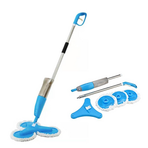Mop Spray Triplu 600 ml, Microfibra Reutilizabila si Capete Rotative - Boomsale.ro
