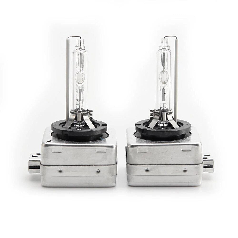 Set 2 becuri Xenon D1S White auto pentru far, suport metalic, 35W, 6000K - Boomsale.ro
