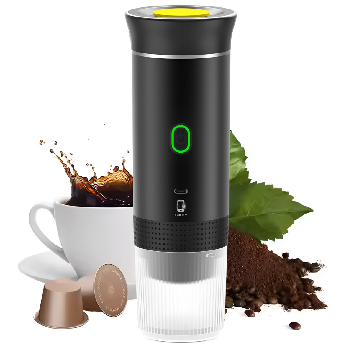 Espressor portabil pentru capsule, Coffeedot, negru - Boomsale.ro