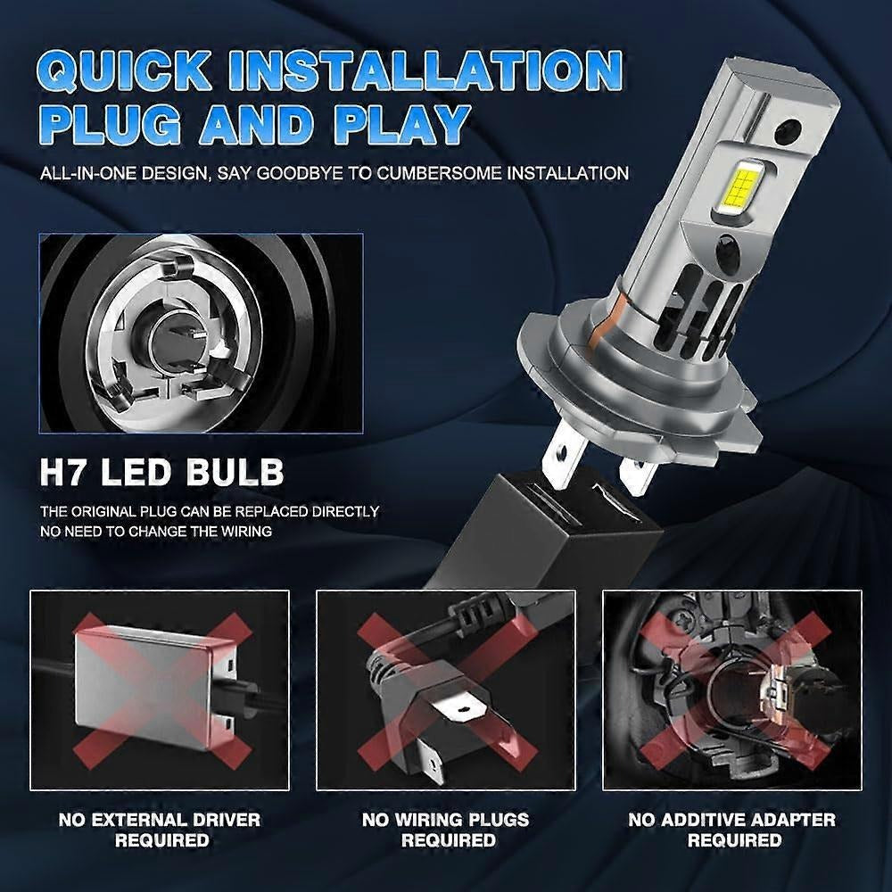 Set 2 Becuri H1, H7, H11, LED 90W, 18000 Lumen, 6500K, Instalare Plug and Play - Boomsale.ro