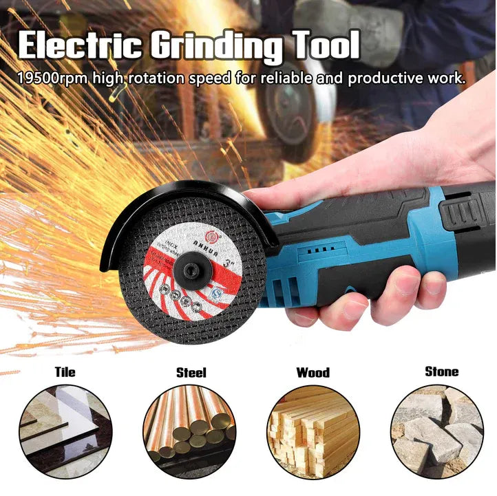 Mini Polizor unghiular portabil cu 2 acumulatori si 2 discuri, 48V, 500W - Boomsale.ro