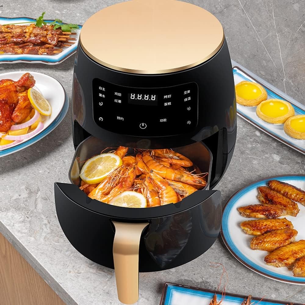 Friteuza cu aer cald, Air Fryer, 2400W, capacitate 6L ,afisaj digital, LCD Touch control - Boomsale.ro