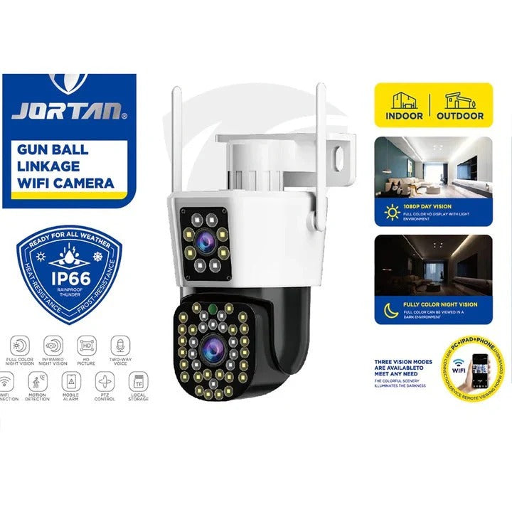 Set 2 Camere Supraveghere, Jortan 6MP Full HD 4K, Detectare Umana si Faciala, 2 Carduri 32GB incluse - Boomsale.ro