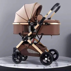 Carucior 2 în 1 - Model de Lux cu Peisaj Inalt - Pliabil cu Un Singur Buton - Boomsale.ro