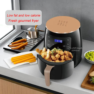 Friteuza cu aer cald, Air Fryer, 2400W, capacitate 6L ,afisaj digital, LCD Touch control - Boomsale.ro