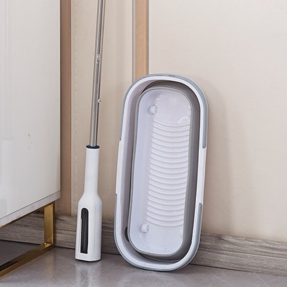 Mop Telescopic Profesional cu Galeata Pliabila, Burete Bumbac si Tija Reglabila - Boomsale.ro