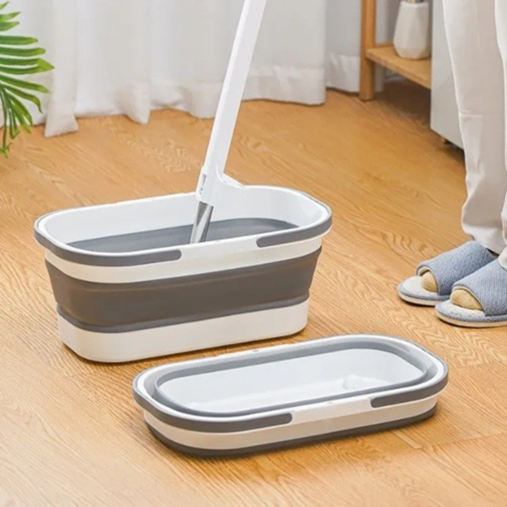 Mop Telescopic Profesional cu Galeata Pliabila, Burete Bumbac si Tija Reglabila - Boomsale.ro