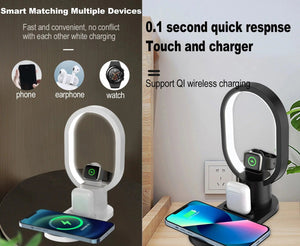 Incarcator Wireless 4 in 1, Incarcare Rapida cu Iluminare Led - Boomsale.ro