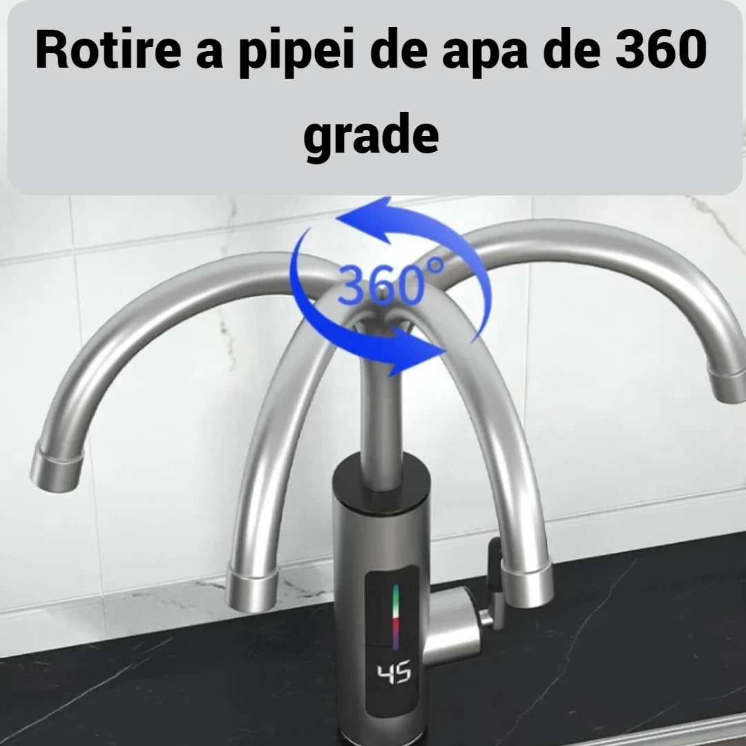 Robinet Electric Instant, Apa Calda, 3000W, IPX4, Rotire 360° - Boomsale.ro