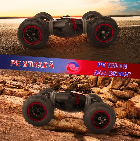 Masina RC pentru Cascadorii, Tractiune Integrala 4WD, Negru/Portocaliu - Boomsale.ro