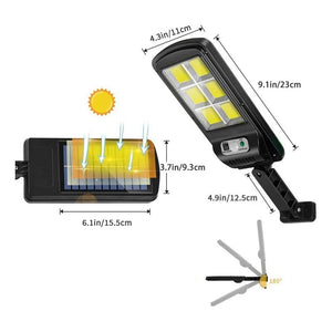 Lampa cu Incarcare Solara, Jortan 8 Celule, 100W, 160 LED-uri COB, Senzor de miscare - Boomsale.ro