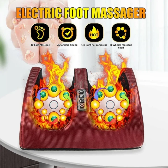 Aparat masaj picioare Shiatsu cu incalzire, 20 role, 4 programe, 3 niveluri intensitate - Boomsale.ro