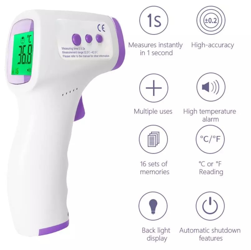 Set Complet Monitorizare Sanatate – Tensiometru Brat + Termometru Frontal + Pulsoximetru - Boomsale.ro