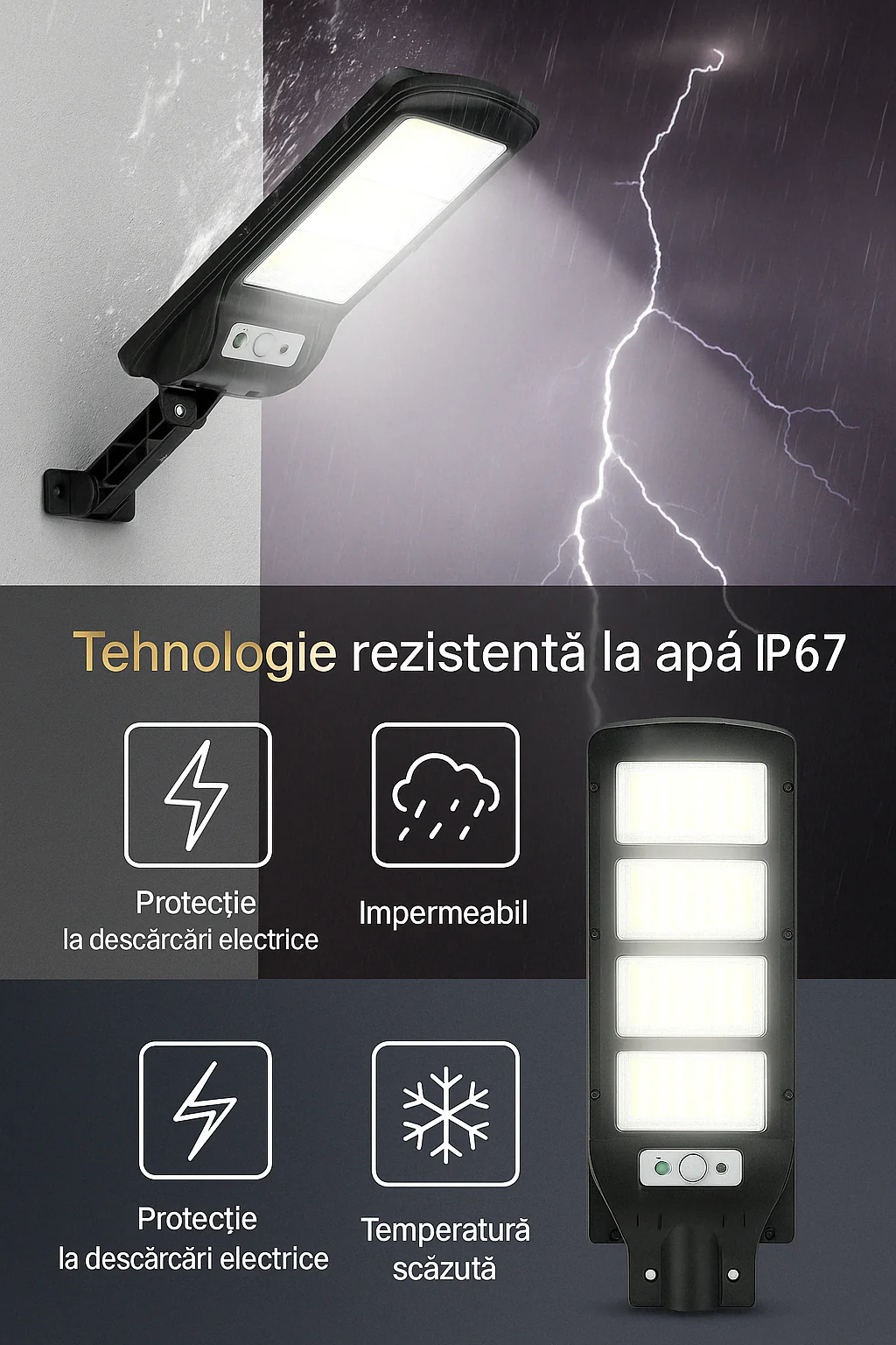 Set 2 Lampi Solare, Jortan, 100W, 160 LED COB, Senzor Miscare - Boomsale.ro