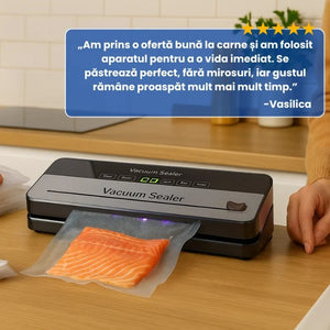 Aparat Profesional pentru Vidat si Sigilat Alimente, 10 Pungi Incluse - Boomsale.ro