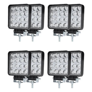 Set 8 proiectoare 16 LED 48W auto OFF-ROAD, IP 67 - Boomsale.ro