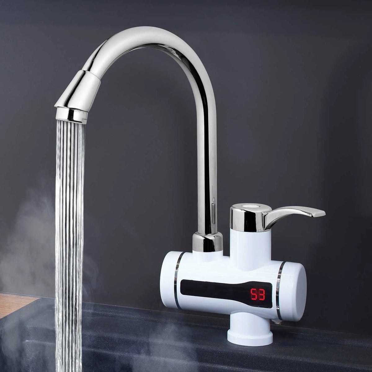 Robinet pentru apa calda 3000W, Electric, Instant cu afisare LCD - Boomsale.ro