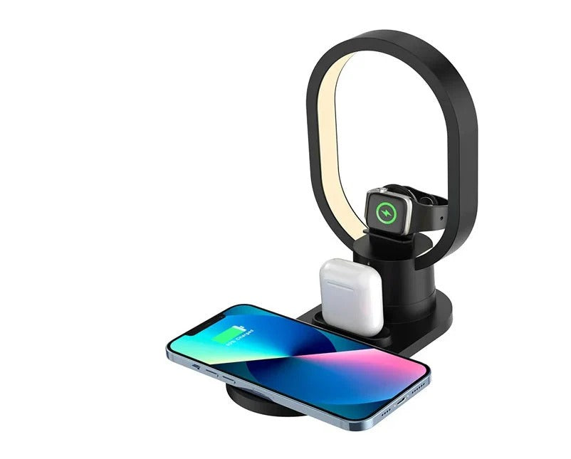 Incarcator Wireless 4 in 1, Incarcare Rapida cu Iluminare Led - Boomsale.ro