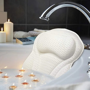 Perna pentru cada cu suport ergonomic pentru cap, material textil moale, alb - Boomsale.ro