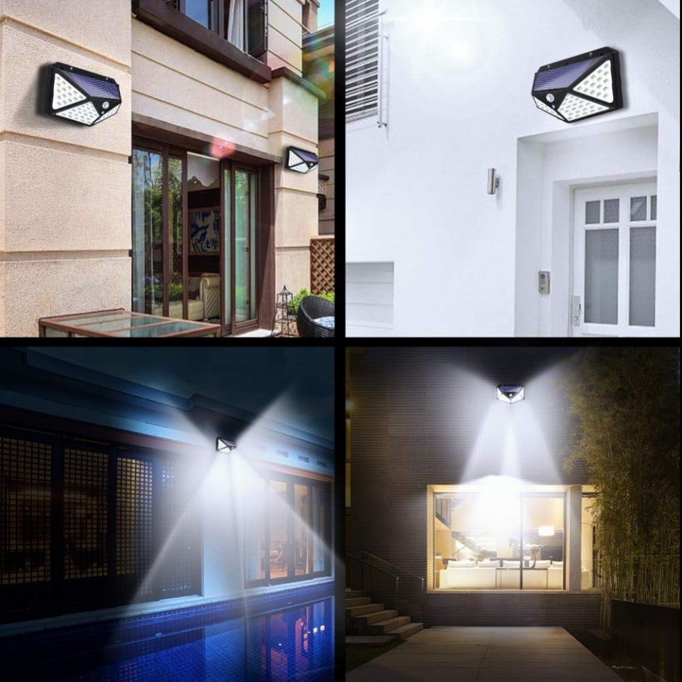 Set 10 Lampi Solare 100 LED-uri, Iluminare Puternica Exterior, 3 Moduri de Functionare - Boomsale.ro