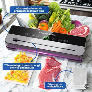 Aparat Profesional pentru Vidat si Sigilat Alimente, 10 Pungi Incluse - Boomsale.ro