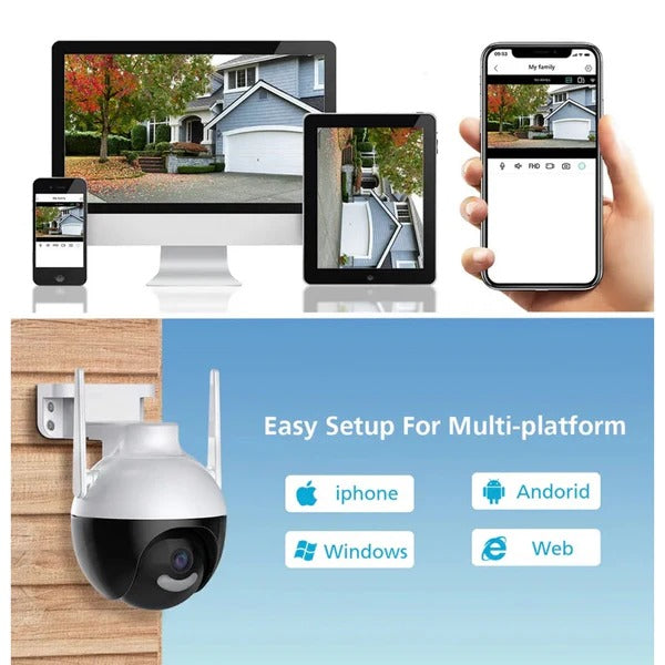 Camera Supraveghere WiFi 5MP PTZ 360° – Color Night Vision, IP66 - Boomsale.ro
