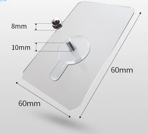 Set 20 Carlige Autoadezive, Rezistente 5 kg, Agatatori Transparente pentru Perete, 6x6 cm - Boomsale.ro